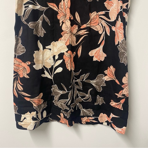 Original Nicole Miller Linen Blend Black Floral Dress - Picture 5 of 7